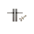 IVER Annecy Door Lever Handle On Rectangular Backplate | Passage Kit | 9 Finishes - Distressed Nickel