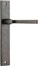 IVER Annecy Door Lever Handle On Rectangular Backplate | Passage Lever Set Only | 9 Finishes - Distressed Nickel