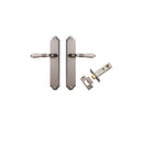 IVER Sarlat Lever Door Handle On Shouldered Backplate | Passage Kit | 10 Finishes - Distressed Nickel