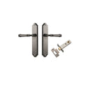 IVER Verona Door Lever Handle On Shouldered Backplate | Passage Kit | 9 Finishes - Distressed Nickel