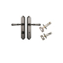 IVER Verona Door Lever Handle On Shouldered Backplate | Separate Privacy Kit | 9 Finishes - Distressed Nickel