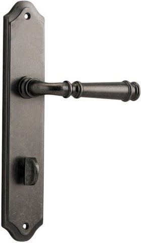 IVER Verona Door Lever Handle On Shouldered Backplate | Privacy Lever Set Only | 9 Finishes - Distressed Nickel