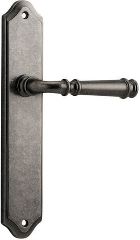 IVER Verona Door Lever Handle On Shouldered Backplate | Passage Lever Set Only | 9 Finishes - Distressed Nickel