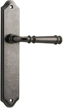 IVER Verona Door Lever Handle On Shouldered Backplate | Passage Lever Set Only | 9 Finishes - Distressed Nickel