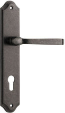 IVER Annecy Door Lever Handle On Shouldered Backplate | Entrance Lever Set Only | 9 Finishes - Distressed Nickel