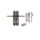 IVER Annecy Door Lever Handle On Shouldered Backplate | Entrance Kit (Key/Key) | 9 Finishes - Distressed Nickel