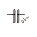 IVER Annecy Door Lever Handle On Shouldered Backplate | Passage Kit | 9 Finishes - Distressed Nickel