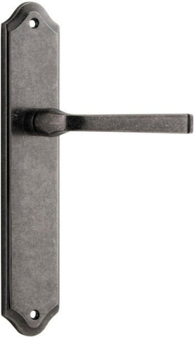 IVER Annecy Door Lever Handle On Shouldered Backplate | Passage Lever Set Only | 9 Finishes - Distressed Nickel