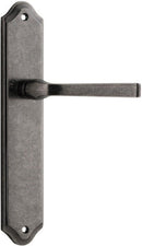 IVER Annecy Door Lever Handle On Shouldered Backplate | Passage Lever Set Only | 9 Finishes - Distressed Nickel
