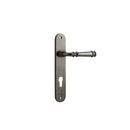 Iver Verona Solid Brass Door Lever on Oval Backplate | Entrance Lever Set Only | 9 Finishes - Distressed Nickel
