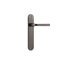 Iver Annecy Solid Brass Door Lever on Oval Backplate | Passage Lever Set Only | 9 Finishes - Distressed Nickel