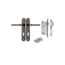 Iver Annecy Solid Brass Door Lever on Oval Backplate | Entrance Kit (Key/Key) | 9 Finishes - Distressed Nickel