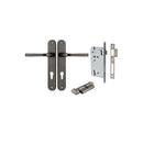 Iver Annecy Solid Brass Door Lever on Oval Backplate | Entrance Kit (Key/Thumb) | 9 Finishes - Distressed Nickel