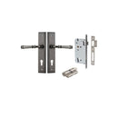 IVER Verona Door Lever Handle On Stepped Backplate | Entrance Kit (Key/Key) | 9 Finishes - Distressed Nickel