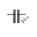 IVER Verona Door Lever Handle On Stepped Backplate | Passage Kit | 9 Finishes - Distressed Nickel