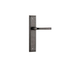 IVER Annecy Door Lever Handle On Stepped Backplate | Passage Lever Set Only | 9 Finishes - Distressed Nickel
