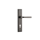 IVER Annecy Door Lever Handle On Stepped Backplate | Entrance Lever Set Only | 9 Finishes - Distressed Nickel