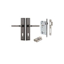 IVER Annecy Door Lever Handle On Stepped Backplate | Entrance Kit (Key/Key) | 9 Finishes - Distressed Nickel