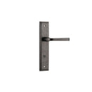 IVER Annecy Door Lever Handle On Stepped Backplate | Privacy Lever Set Only | 9 Finishes - Distressed Nickel