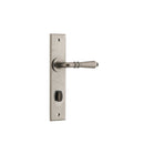 IVER Sarlat Door Lever Handle On Chamfered Backplate | Privacy Lever Set Only | 10 Finishes - Distressed Nickel