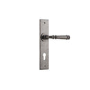 IVER Verona Door Lever Handle On Chamfered Backplate | Entrance Lever Set Only | 9 Finishes - Distressed Nickel