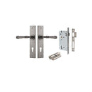 IVER Verona Door Lever Handle On Chamfered Backplate | Entrance Kit (Key/Key) | 9 Finishes - Distressed Nickel