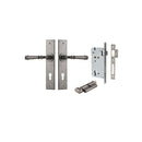 IVER Verona Door Lever Handle On Chamfered Backplate | Entrance Kit (Key/Thumb) | 9 Finishes - Distressed Nickel