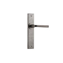 IVER Annecy Door Lever Handle On Chamfered Backplate | Passage Lever Set Only | 9 Finishes - Distressed Nickel