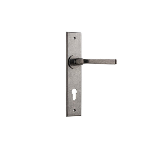 Iver Annecy Door Lever Handle On Chamfered Backplate - primehardware