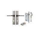 IVER Annecy Door Lever Handle On Chamfered Backplate | Entrance Kit (Key/Key) | 9 Finishes - Distressed Nickel