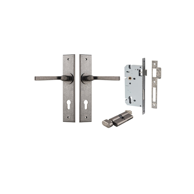 IVER ANNECY DOOR LEVER HANDLE ON CHAMFERED BACKPLATE - CUSTOMISE TO YOUR NEEDS