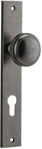 Iver Paddington Door Knob On Rectangular Backplate - primehardware