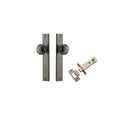 IVER Paddington Door Knob On Rectangular Backplate | Passage Kit | 9 Finishes - Distressed Nickel