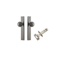 IVER Guildford Door Knob On Rectangular Backplate | Passage Kit | 9 Finishes - Distressed Nickel