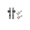 IVER Guildford Door Knob On Rectangular Backplate | Separate Privacy Kit | 9 Finishes - Distressed Nickel