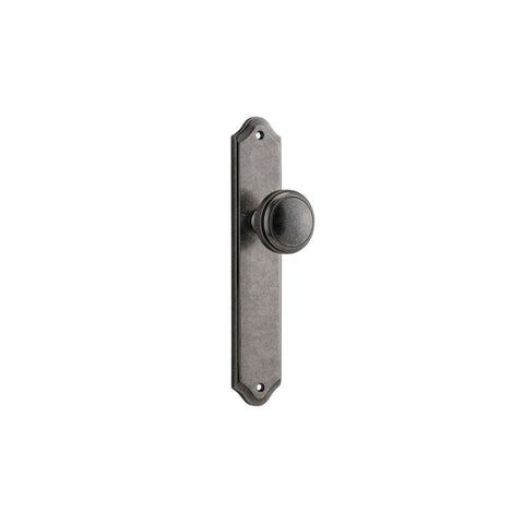 IVER Paddington Door Knob On Shouldered Backplate | Passage Lever Set Only | 9 Finishes - Distressed Nickel