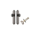 IVER Paddington Door Knob On Shouldered Backplate | Passage Kit | 9 Finishes - Distressed Nickel