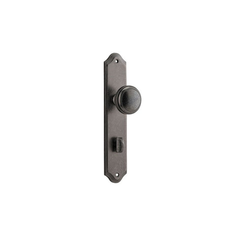 IVER Paddington Door Knob On Shouldered Backplate | Privacy Lever Set Only | 9 Finishes - Distressed Nickel