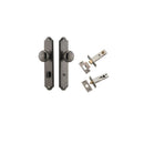 IVER Cambridge Door Knob On Shouldered Backplate | Separate Privacy Kit | 9 Finishes - Distressed Nickel