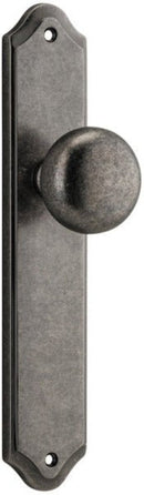 IVER Cambridge Door Knob On Shouldered Backplate | Passage Lever Set Only | 9 Finishes - Distressed Nickel