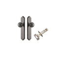 IVER Guildford Door Knob On Shouldered Backplate | Passage Kit | 8 Finishes - Distressed Nickel