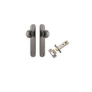 IVER Paddington Door Knob On Oval Backplate | Passage Kit | 9 Finishes - Distressed Nickel