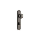 IVER Cambridge Door Knob On Oval Backplate | Privacy Lever Set Only | 9 Finishes - Distressed Nickel