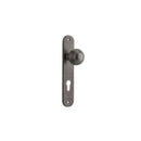 IVER Guildford Door Knob On Oval Backplate | Entrance Lever Set Only | 9 Finishes - Distressed Nickel