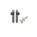 IVER Guildford Door Knob On Oval Backplate | Passage Kit | 9 Finishes - Distressed Nickel