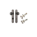 IVER Guildford Door Knob On Oval Backplate | Separate Privacy Kit | 9 Finishes - Distressed Nickel