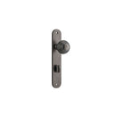 IVER Guildford Door Knob On Oval Backplate | Privacy Lever Set Only | 9 Finishes - Distressed Nickel
