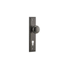 IVER Cambridge Door Knob On Stepped Backplate | Entrance Lever Set Only | 9 Finishes - Distressed Nickel