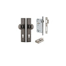 IVER Cambridge Door Knob On Stepped Backplate | Entrance Kit (Key/Key) | 9 Finishes - Distressed Nickel