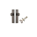 IVER Cambridge Door Knob On Stepped Backplate | Passage Kit | 9 Finishes - Distressed Nickel